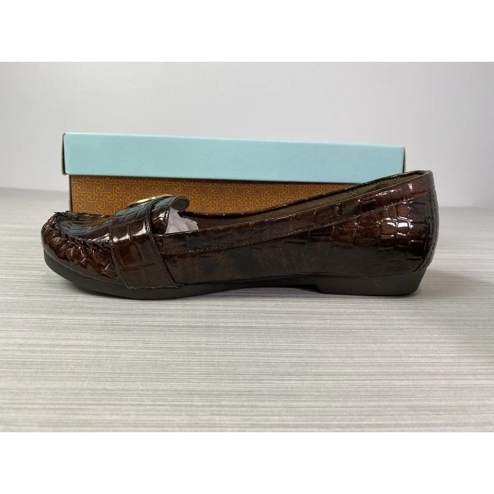 LifeStride‎ Women's Loafers Size 9.5 M Croc Print Equilla Brown